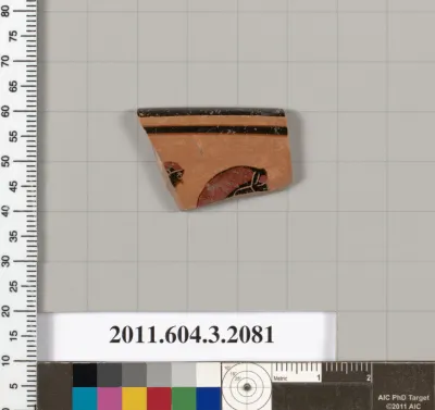 Terracotta rim fragment of a kylix (drinking cup)