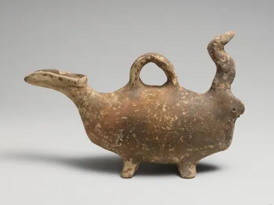 Terracotta zoomorphic askos (vessel)
