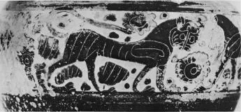 AMPHORA, NECK (CORINTHIAN, BLACK-FIGURE)