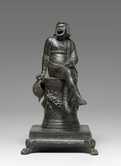 Thymiaterion in the Form of a Comic Actor Seated on an Altar and a Separate Theatrical Wig