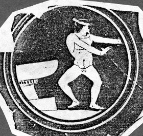 CUP, STEMLESS, FRAGMENT (ATHENIAN, RED-FIGURE)