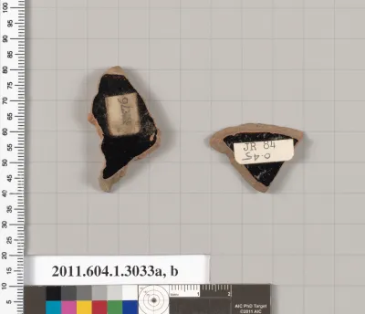 Terracotta fragments of kylikes (drinking cups)