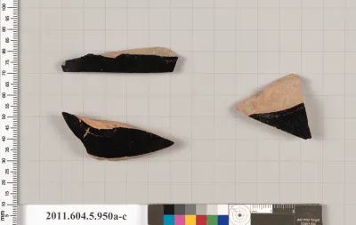 Terracotta fragments of kylikes (drinking cups)