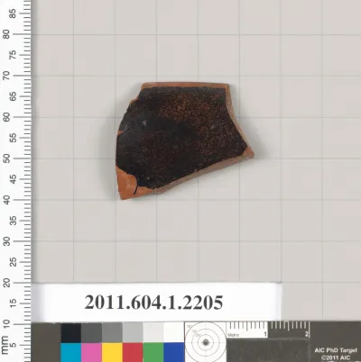 Terracotta rim fragment of a kylix (drinking cup)