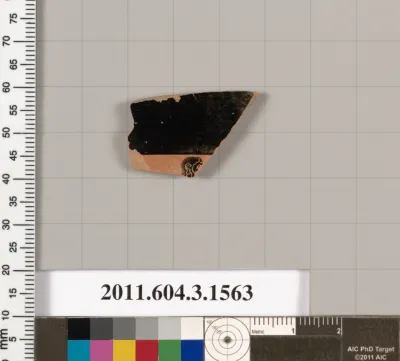 Terracotta fragment of a kylix: Band cup (drinking cup)