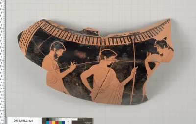 Terracotta fragment of a column-krater (bowl for mixing wine and water)