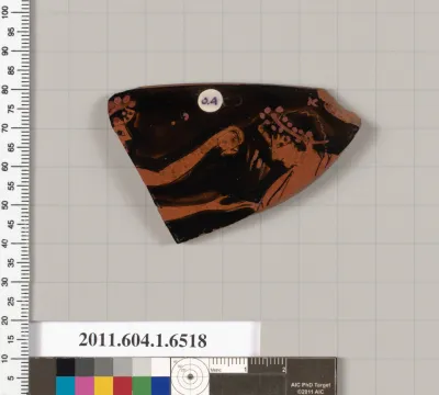 Terracotta rim fragment of a kylix (drinking cup)