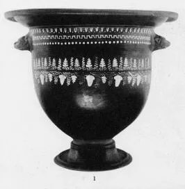 KRATER, BELL (SOUTH ITALIAN, GNATHIAN, BLACK GLAZE)