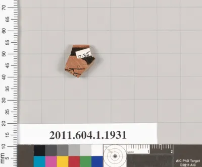 Terracotta rim fragment of a kylix (drinking cup)