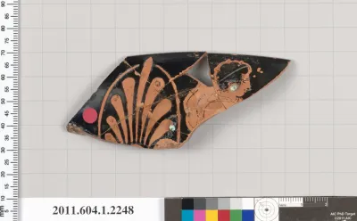 Terracotta rim fragment of a kylix (drinking cup)