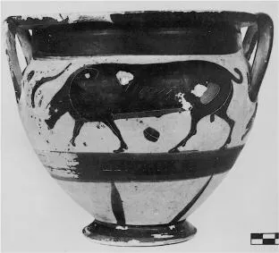 KRATER, COLUMN (NORTH GREEK, BLACK-FIGURE)