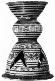 INCENSE BURNER (ITALO-GEOMETRIC, BLACK PATTERN)