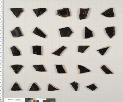 Terracotta fragments of kylikes (drinking cups)