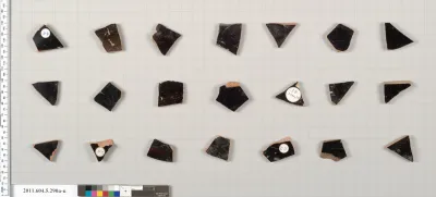Terracotta fragments of kylikes (drinking cups)
