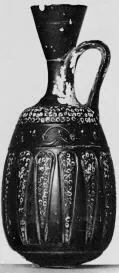 LEKYTHOS, SQUAT (UNCERTAIN, BLACK GLAZE)