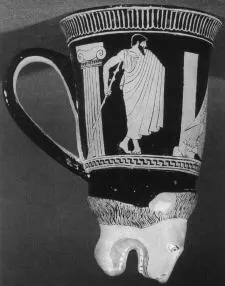 FIGURE VASE, MUG (ATHENIAN, RED-FIGURE)