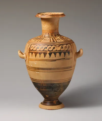 Terracotta Hadra hydria (water jar)