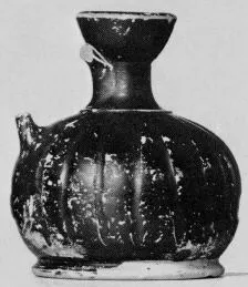 LEKYTHOS, SQUAT (ATHENIAN, BLACK GLAZE)