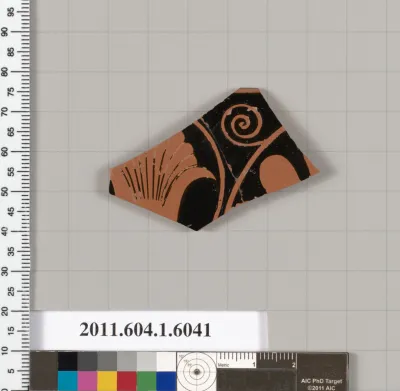 Terracotta rim fragment of a kylix (drinking cup)