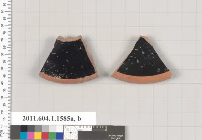 Terracotta fragments of kylikes (drinking cups)