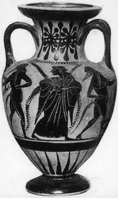 AMPHORA, NECK (ATHENIAN, BLACK-FIGURE)