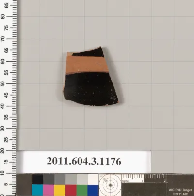 Terracotta fragment of a mastoid (drinking cup with narrow base) or a kyathos (cup-shaped ladle)