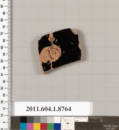 Terracotta fragment of a kylix (drinking cup)