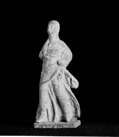 Terracotta statuette of a veiled woman