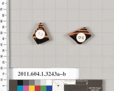 Terracotta fragments of kylikes (drinking cups)