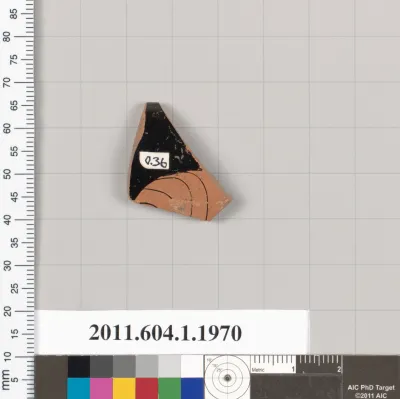 Terracotta rim fragment of a kylix (drinking cup)