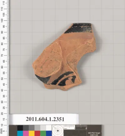 Terracotta rim fragment of a kylix (drinking cup)