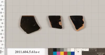 Terracotta rim fragments of kylikes (drinking cups)
