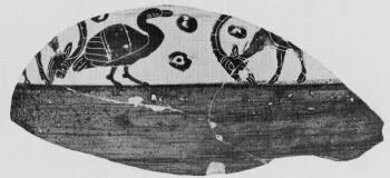 OINOCHOE, FRAGMENT (PROTOCORINTHIAN, BLACK-FIGURE)