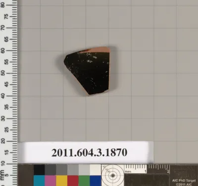 Terracotta fragment of a kylix: Band or lip cup (drinking cup)