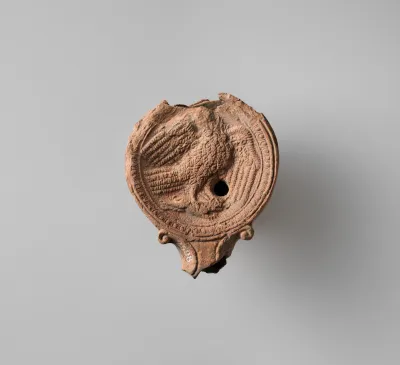 Terracotta oil lamp