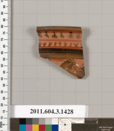 Terracotta rim fragment of a skyphos (deep drinking cup)