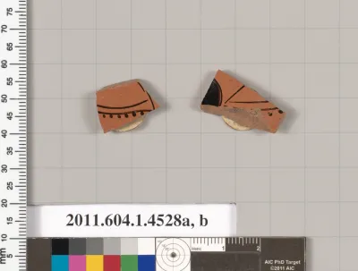 Terracotta fragments of a kylix (drinking cup)