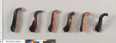 Terracotta fragments of kylikes (drinking cups)