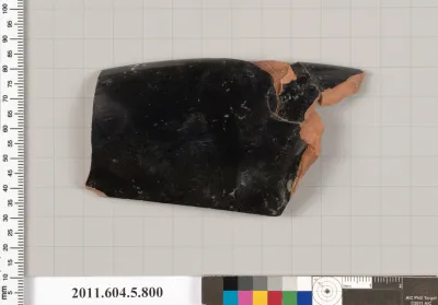 Terracotta rim fragment of a kylix (drinking cup)