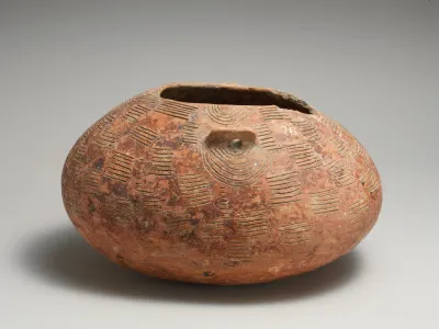 Terracotta pyxis (container) with lid