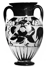 AMPHORA, NECK (CHALCIDIAN, BLACK-FIGURE)
