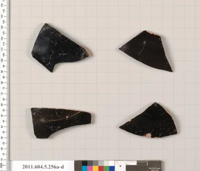 Terracotta fragments of kylikes (drinking cups)