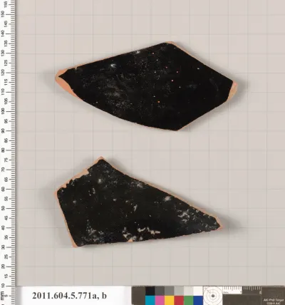 Terracotta fragments of kylikes (drinking cups)