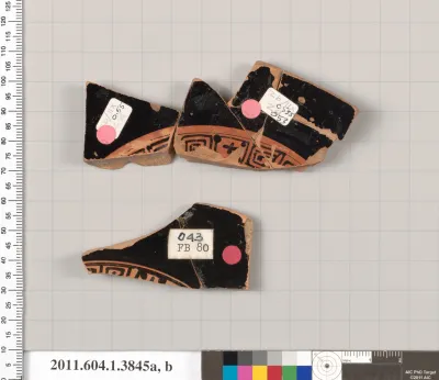 Terracotta fragments of kylikes (drinking cups)