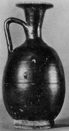 LEKYTHOS, SQUAT (ITALIOTE, BLACK GLAZE)