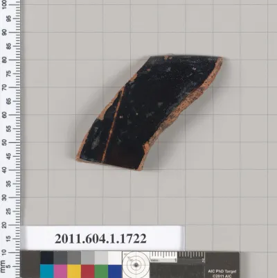 Terracotta rim fragment of a kylix (drinking cup)