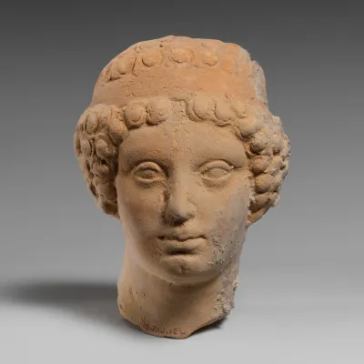 Terracotta head of a woman