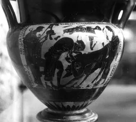 KRATER, COLUMN (ATHENIAN, BLACK-FIGURE)