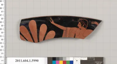 Terracotta rim fragment of a kylix (drinking cup)