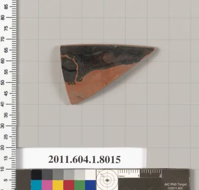 Terracotta rim fragment of a kylix (drinking cup)
